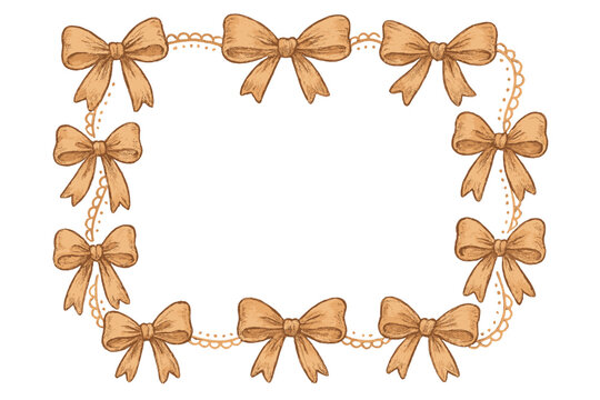 Decorative bow frame featuring twelve bows arranged symmetrically, ideal for crafting or event invitations