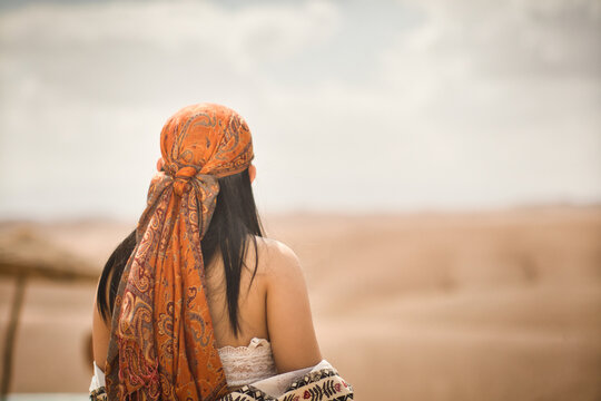 young woman in the desert