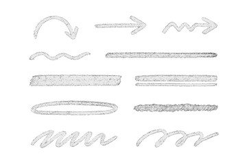 Various hand-drawn sketch lines and arrows displayed on a white background