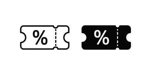 Coupon icon set vector. ticket, discount symbol vector isolated on white background