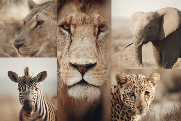 Fototapeta premium capture stunning portraits of top animals on minimalist background with bokeh effect