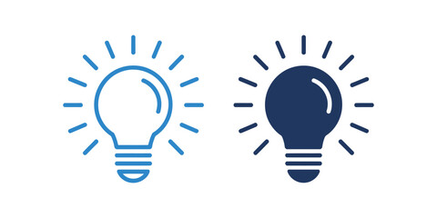 Light bulb icon set vector isolated on white background. bulb, light, lamp, idea, energy, lightbulb, electricity, electric icon 