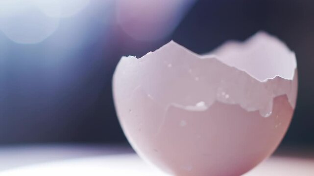 Close-up of a cracked egg shell