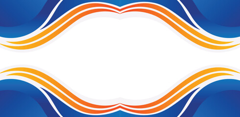 Business banner curve background with orange and blue color business template