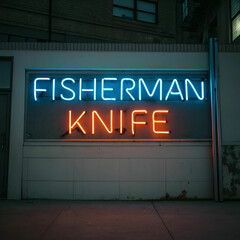fisherman knife neon sign