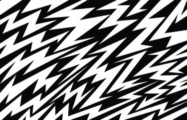 Abstract sharp seamless pattern with zigzags, arrows and triangles. Wavy geometric lightning background for covers or textile print. Sharp, chaotically scattered zigzag arrows.
