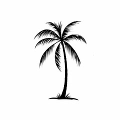 Obraz premium Palm Tree Vector Art with Black Silhouette Design