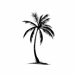 Palm Tree Vector Art with Black Silhouette Design