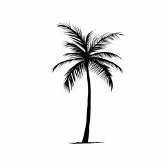 Obraz premium Palm Tree Vector Art with Black Silhouette Design