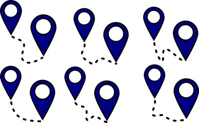 Location pin icons set, vector navigation symbols, map markers