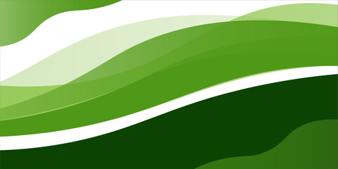 Abstract green wave background, Vector green line background curve element with white space for text and message design, overlapping layers.