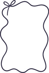 Dark blue ribbon bow frame border decorative