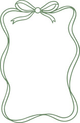 Elegant green ribbon bow frame decorative