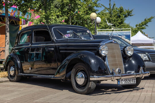 Pomorie, Burgas, Bulgaria - July 12.2025: 1940 Mercedes-Benz on Classic cars event in Pomorie, Burgas, Bulgaria