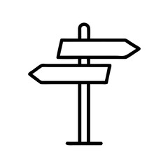 Directional signpost with two arrows pointing in opposite directions  