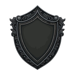 Obraz premium Ornate Dark Shield Frame with Scrollwork black