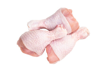 Raw chicken legs drumsticks, perfect for roasting or frying, offering a delicious and juicy flavor...