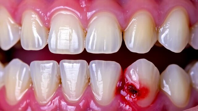 Close-up Dental Injury: Broken Tooth Close-up