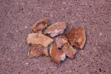Dry bread on the ground