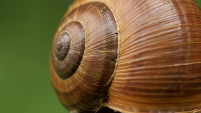 Snail shell shows natural spiral