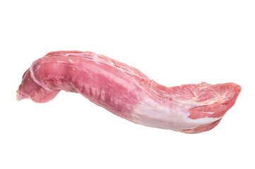 Fresh pork tenderloin fillet, showcasing its lean cut, perfect for marinating and grilling to juicy...