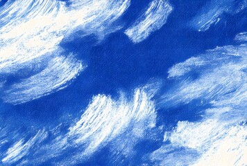 Abstract Blue and White Brush Stroke Texture Background