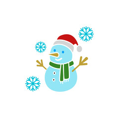 snowman icon, simple flat style, vector illustration, symbol, design logo template pictogram, for ui or ux isolated on white for mobile app, editable