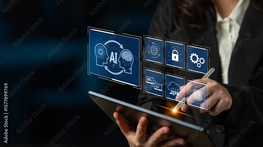Poster ai system integration improves artificial intelligence platform. ai system integration enhances auto
