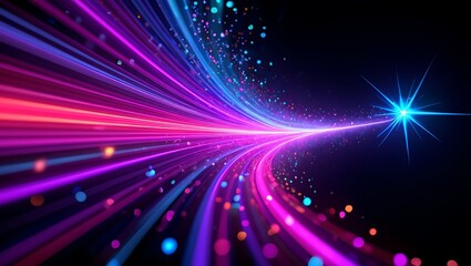 Obraz premium Abstract Speed of Light Vibrant Trails of Neon Energy and Light Streaks