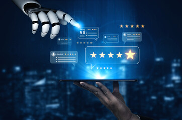 AI enhances customer review and rating system by analyzing review, rating, and customer feedback...