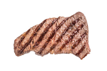 Grilled Denver steak, perfectly seared with beautiful grill marks, showcasing its juicy tenderness...