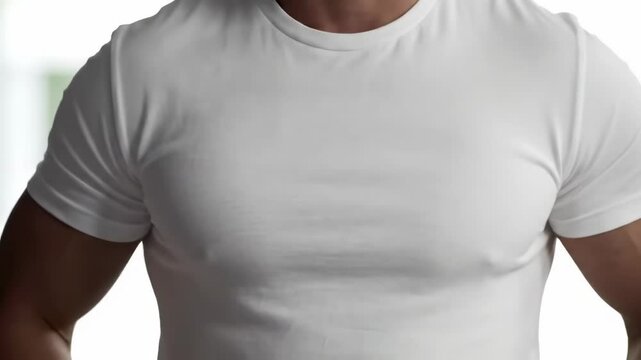 Close-up of a plain white t-shirt