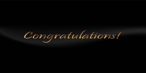 Congratulations text. Golden Congratulations letters on black background. Handwritten modern brush lettering. EPS vector illustration