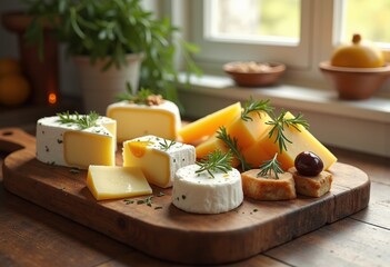 artisan cheese varieties infused fresh herbs delightful flavors gourmet taste culinary artisanal selection, variety, brie, ricotta, feta, dairy, cream
