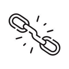 Broken chain link symbol connection separation