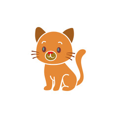 cute cat icon, simple flat style, vector illustration, symbol, design logo template pictogram, for ui or ux isolated on white for mobile app, editable