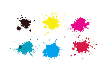 Colorful paint splatter vector graphics design elements ink blots illustration