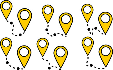 Location pin icons set, vector navigation symbols, map markers	