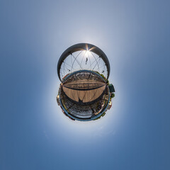 Abstract view of little planet transformation of spherical panorama 360 degrees. Spherical abstract...