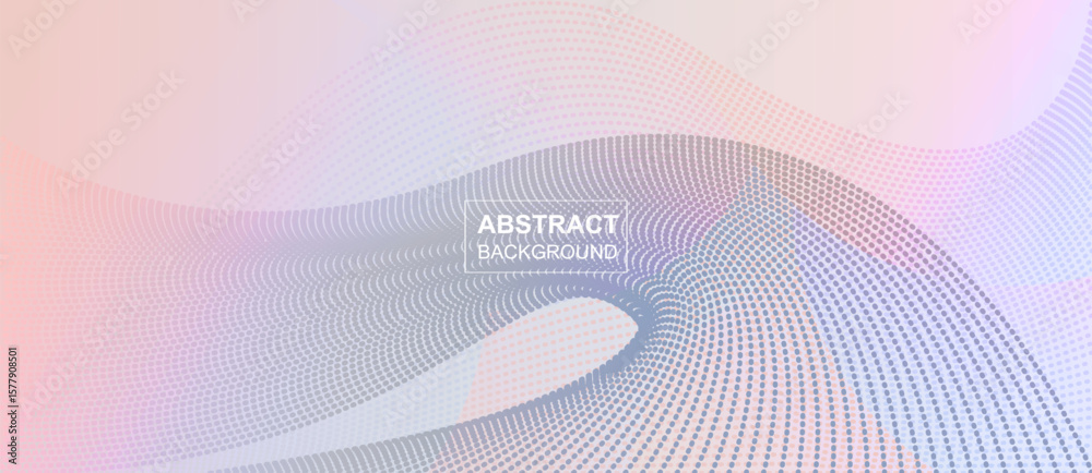 Aufkleber Abstract flowing dots particles wave pattern halftone colors gradient curve shape background design
