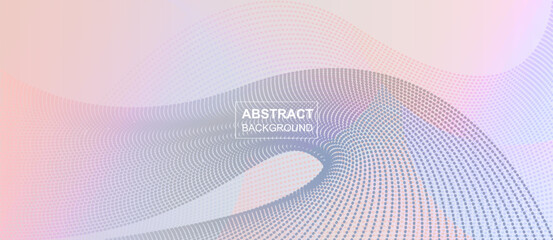 Abstract flowing dots particles wave pattern halftone colors gradient curve shape background design