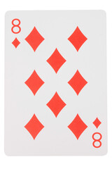 Obraz premium card gambling on white game luck eight diamonds