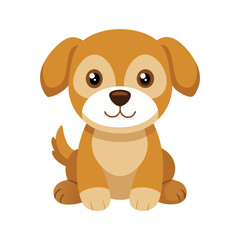 Obraz premium A fun cartoon illustration of a cute, happy brown puppy, perfect for any pet design