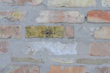Old brick wall as a background. Texture of brickwork. Brickwork.