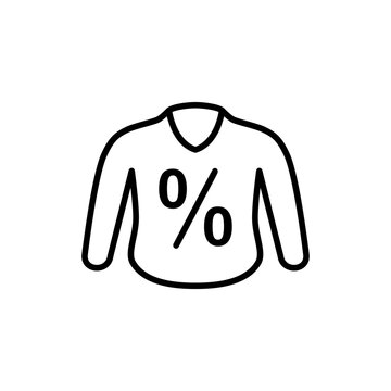 discount clothes icon, simple flat style, vector illustration, symbol, design logo template pictogram, for ui or ux isolated on white for mobile app, editable