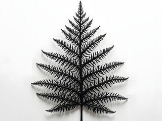 Naklejka premium Isolated green fern leaf, a botanical forest design element, on a black background