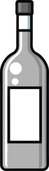 Traditional Tea Ceremony Vessels Blank Label Grey Wine Bottle Icon, Simple Vector Illustration Design for Alcohol Beverage Product Packaging...
