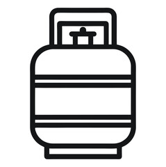 Gas Cylinder Icon – Flat Line Art Vector for Utility Graphics, Safety Symbols, Industrial Equipment Icons, Propane Storage Design, and Gas Supply Infographics