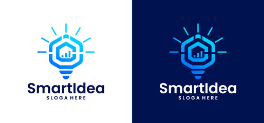 Illustration of a creative bulb design. Vector logo of a bulb resembling a hexagon.