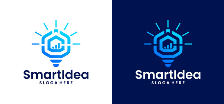 Illustration of a creative bulb design. Vector logo of a bulb resembling a hexagon.